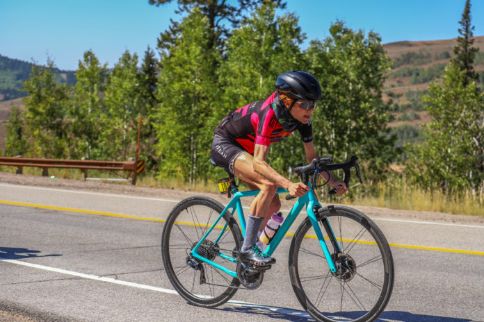 Amy Heaton on course in the 2020 Lotoja. Photo by SnakeRiverPhoto.com