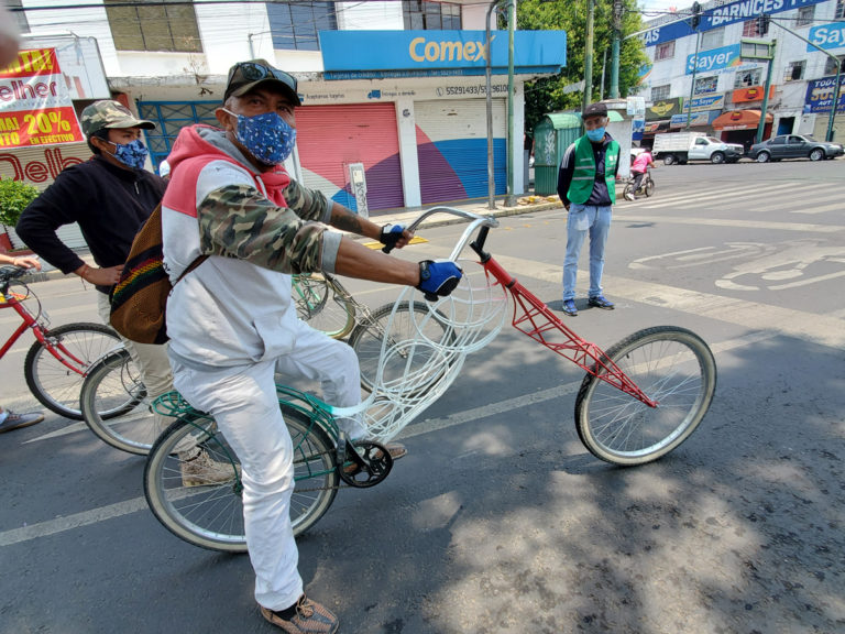 One of the many colorful bikes seen on the Sunday Muévete de Bici ride in Mexico City. Photo by David Ward