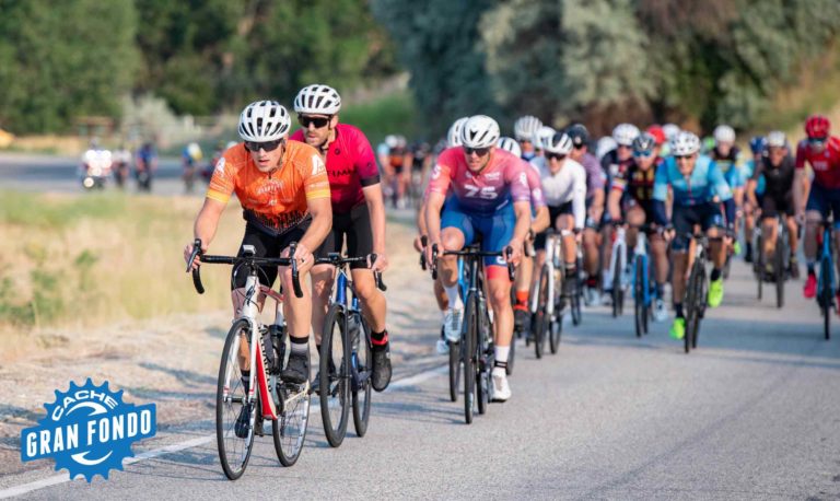 Riders participating in the 2021 UCI Cache Gran Fondo. Photo courtesy Cache Gran Fondo