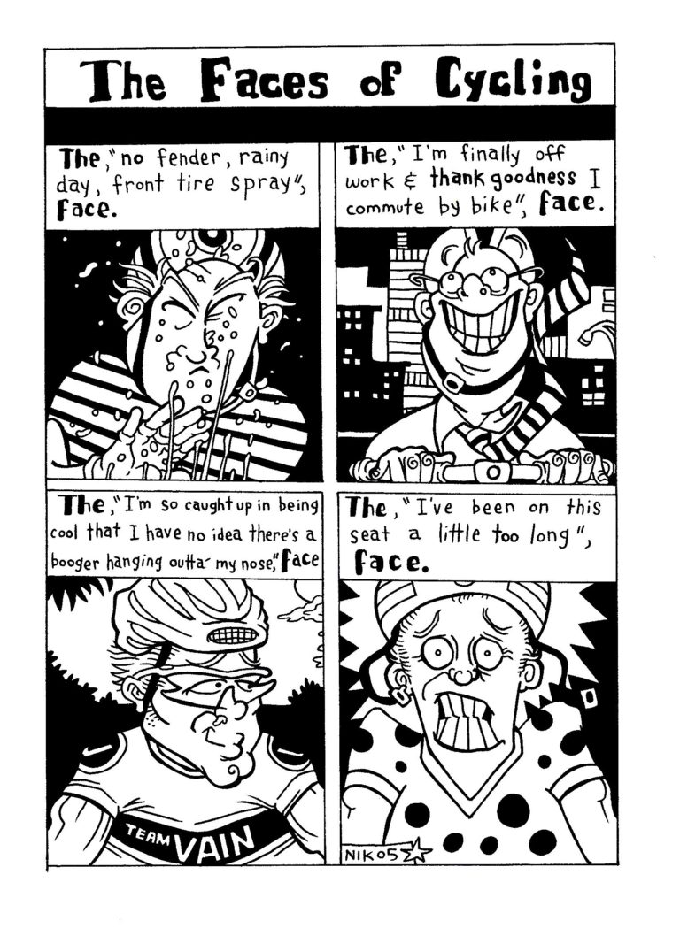 Quick Shot Bike Cartoon: The Faces of Cycling