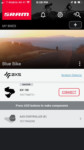 The connect page of the SRAM AXS mobile app.