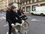 2 cyclists in Paris. Photo by Dave Iltis