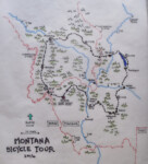 Map of a summer bicycle tour in Montana by John Roberson