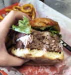 A custom double Beyond burger at Powerstop in Gunnison. Photo by Alex Stewart