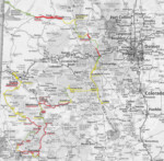 A map of the Rockies Tour.