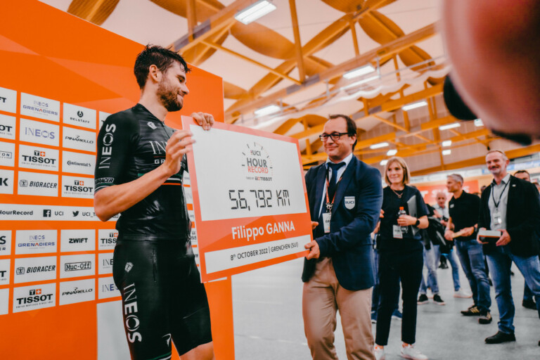 Filippo Ganna breaks the UCI Hour Record