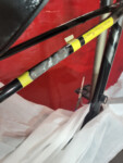 Sanding away the damaged carbon fiber plies.