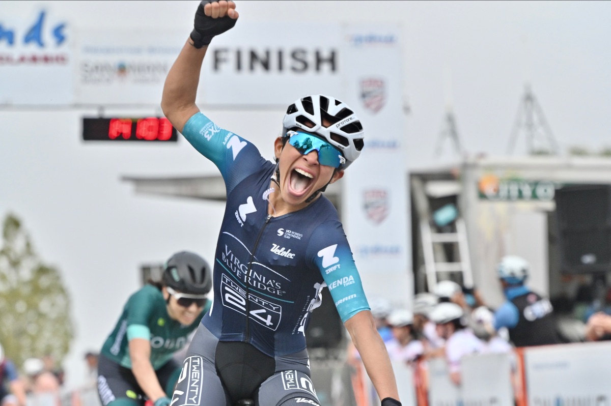 Marlies Mejias (Virgina Blue Ridge Twenty24) storms to victory in Highland. Photo: Brian Hodes / VeloImages