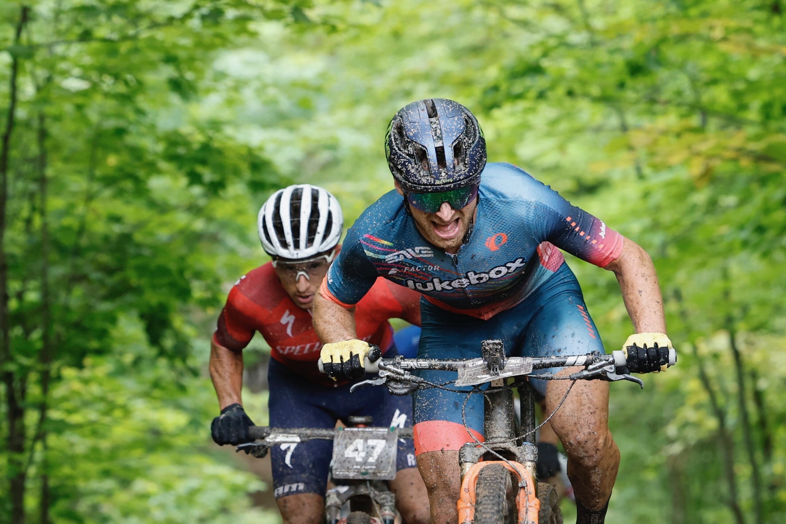 Eventual winner Alexey Vermeulen leading the race. Photo courtesy Life Time