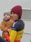 Sanne Cant and Her Infant. Belgian Cyclocross. Photo courtesy Don Haywood