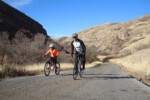 2 cyclists ride up City Creek Canyon in Salt Lake City. Photo by Dave Iltis