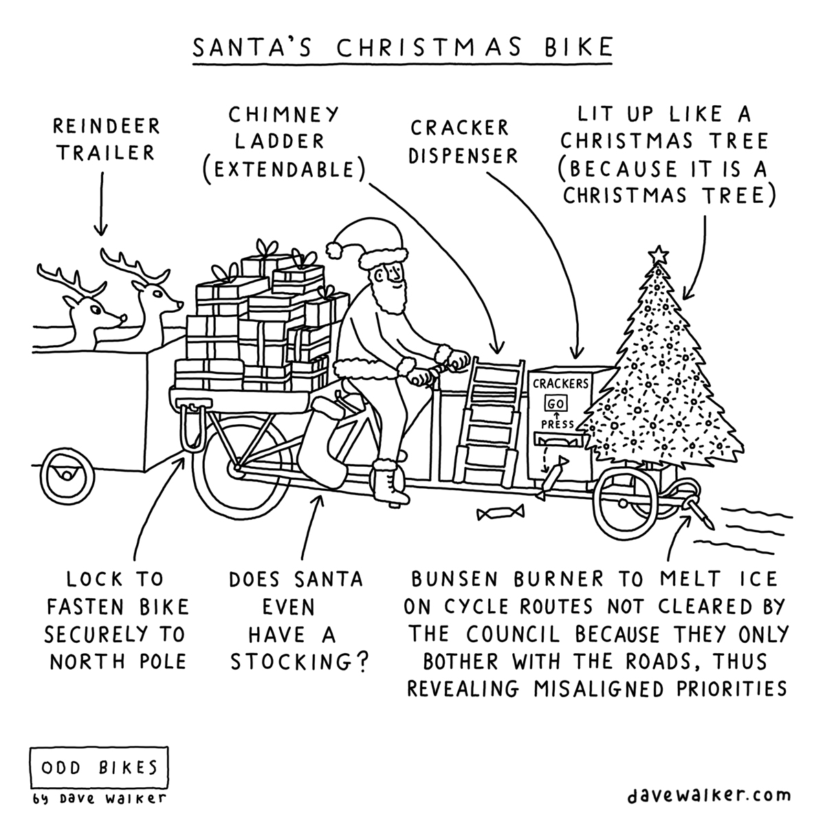 Santa's Christmas Bike by Dave Walker, davewalker.com