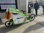 An Seur delivery bike. Cycling in Madrid, Spain, 2024. Photo by Dave Iltis