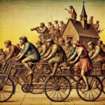 A Bicycle Carol in a semi-photorealistic, semi-renaissance manner