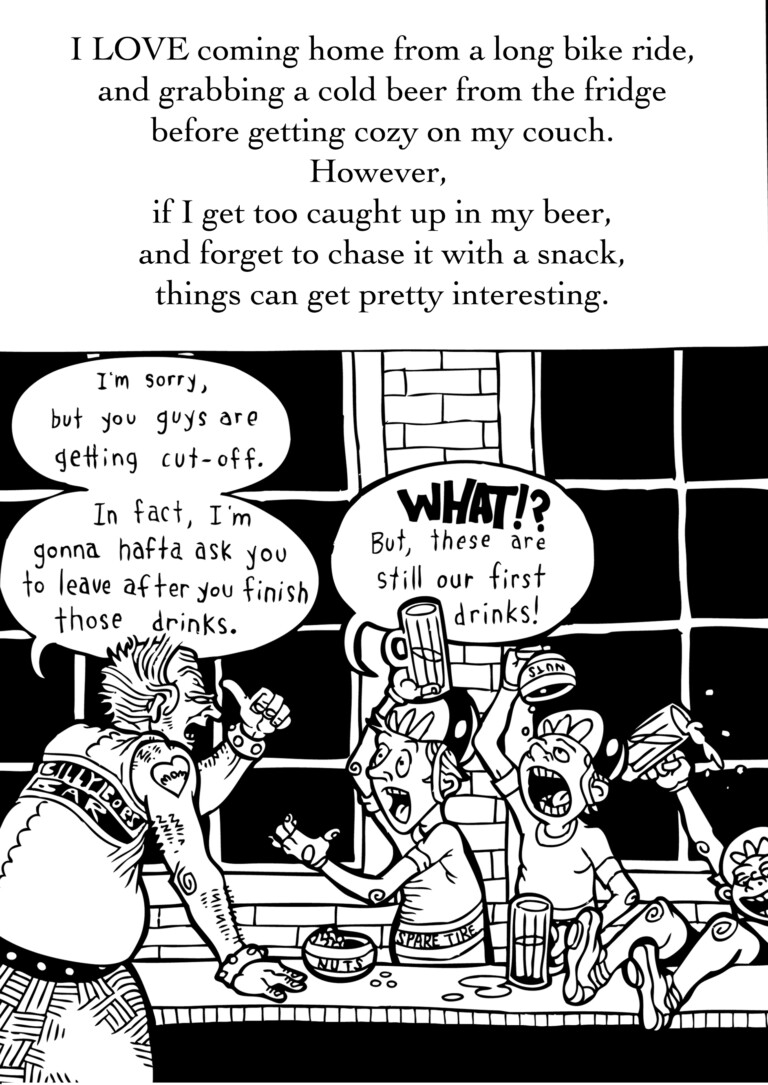 Quick Shot Bicycle Cartoon: Beer