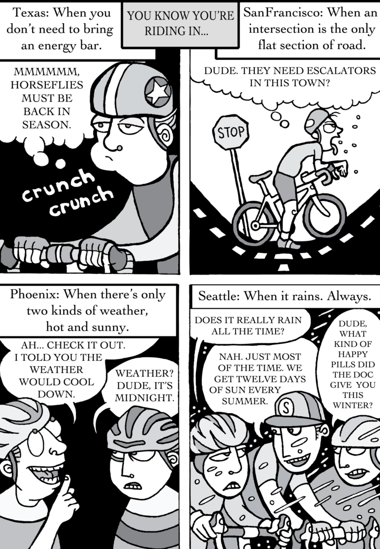 Quick Shot Bike Cartoons: You Know You’re Riding In …