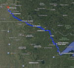 Nancy Ziegler’s Duluth to Winnipeg bike tour route. Map from Google Maps