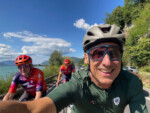 Riding around Lac du Bourget with Charles and Jarrett. Photo by Peter Abraham