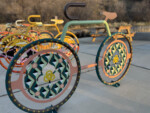 Bonneville Blvd Bike Rack Mural – Artist:  Eric Fairclaugh. Photo by Dave Iltis