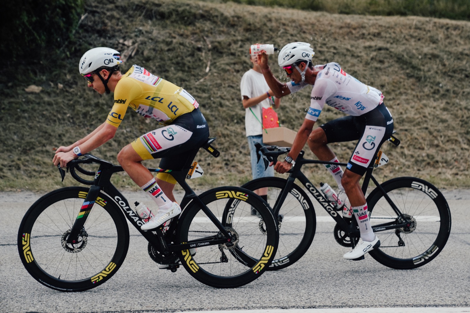 25/07/2026 - Tour de France 2026 - Étape 20 - Le Bourg d'Oisans / Alpe D'Huez (170,9 km) - Tadej POGACAR, Isaac DEL TORO (UAE TEAM EMIRATES XRG) - Photo: Thomas Maheux/ASO
