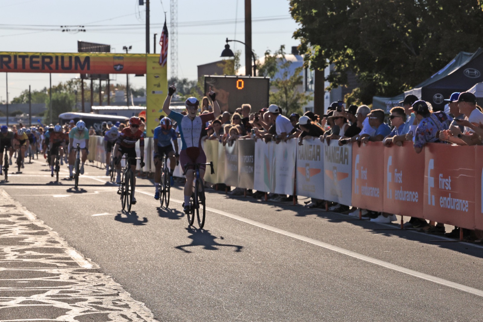 Aline Seitz wins the Salt Lake Criterium 8-15-26 Women Pro-1-2. Photo by Dave Iltis