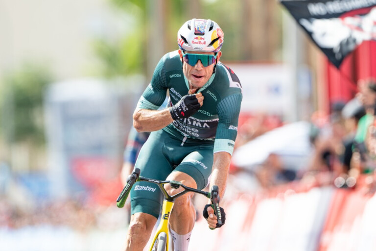 Wout Van Aert takes stage 13 of the 2026 Vuelta a España. Photo Toni Baixauli/ASO